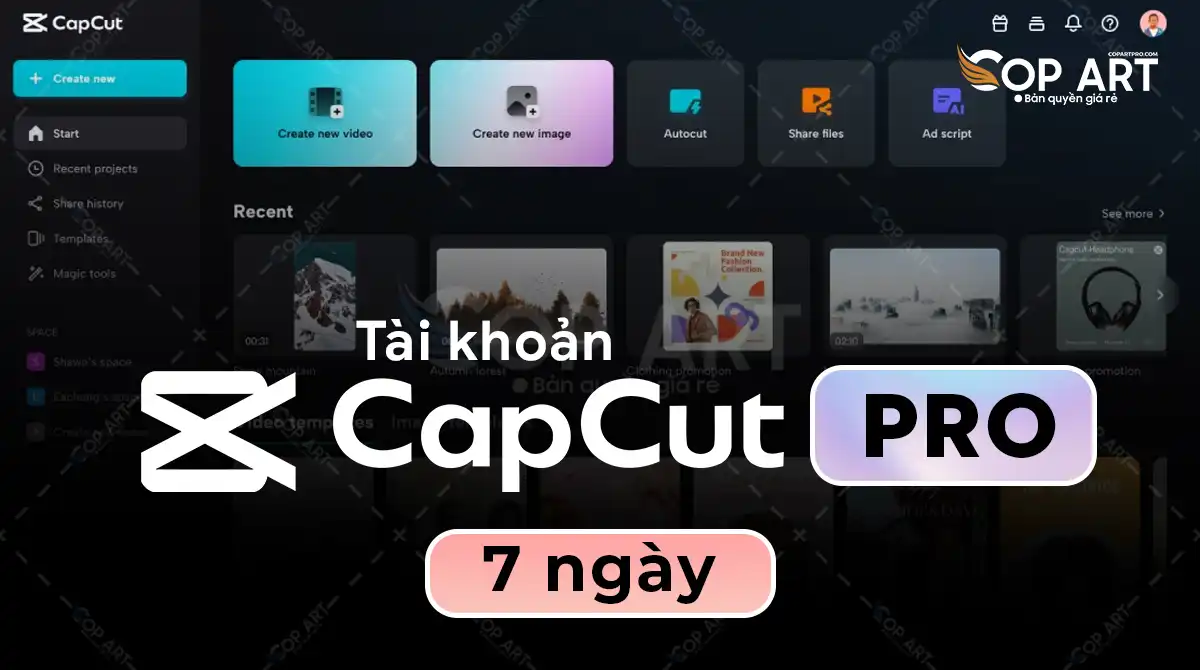 Tài khoản Capcut Pro 7 ngày